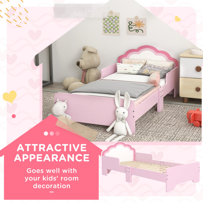 Toddler Princess Cloud Bed - Kids' Pink Bed Frame with Whimsical Design, 143x74x55 cm - Perfect for Transitioning to Big Kid Bed
