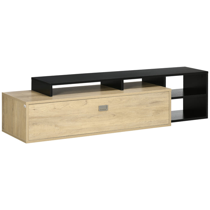 Modern Entertainment Center - Fits 32"-65" TVs, Storage Shelves & Cupboard - Ideal for Living Room Media Organization