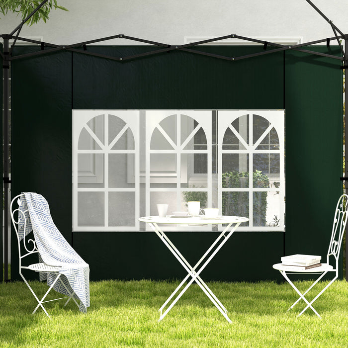 Gazebo Side Panel Replacements with Windows - Fits 3x3m or 3x6m Canopy, Green, Pack of 2 - Ideal for Outdoor Shelter and Privacy