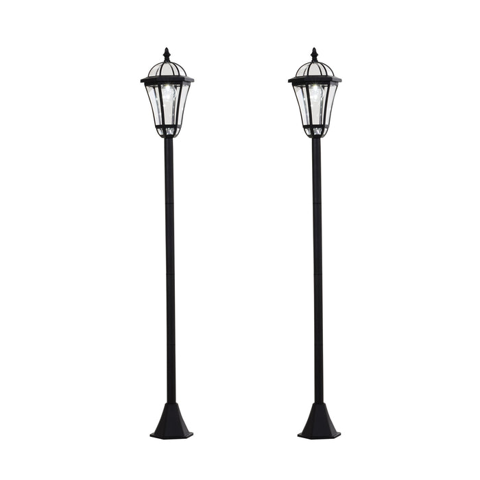 2 PCS Solar LED Garden Lights - Weatherproof Lanterns for Patio, Pathway & Walkway Illumination - Auto On/Off Dusk to Dawn with 6-8 Hours Runtime