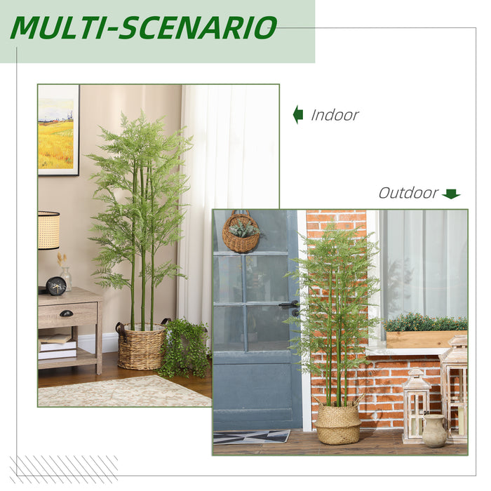 Asparagus Fern Artificial Tree in Pot - Lifelike Faux Indoor Outdoor Home Decoration, 155cm Tall - Ideal for Home or Office Decor and Greenery Enhancement