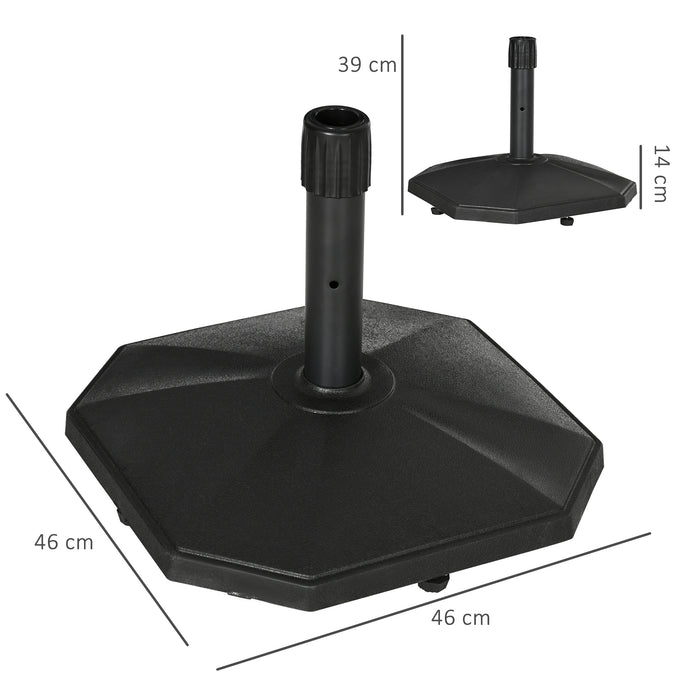 Heavy-Duty 18kg Concrete Patio Parasol Base - Fits 34mm, 38mm, 48mm Outdoor Umbrella Poles, 45.5cm Stand - Secure & Stable Support for Garden Umbrellas