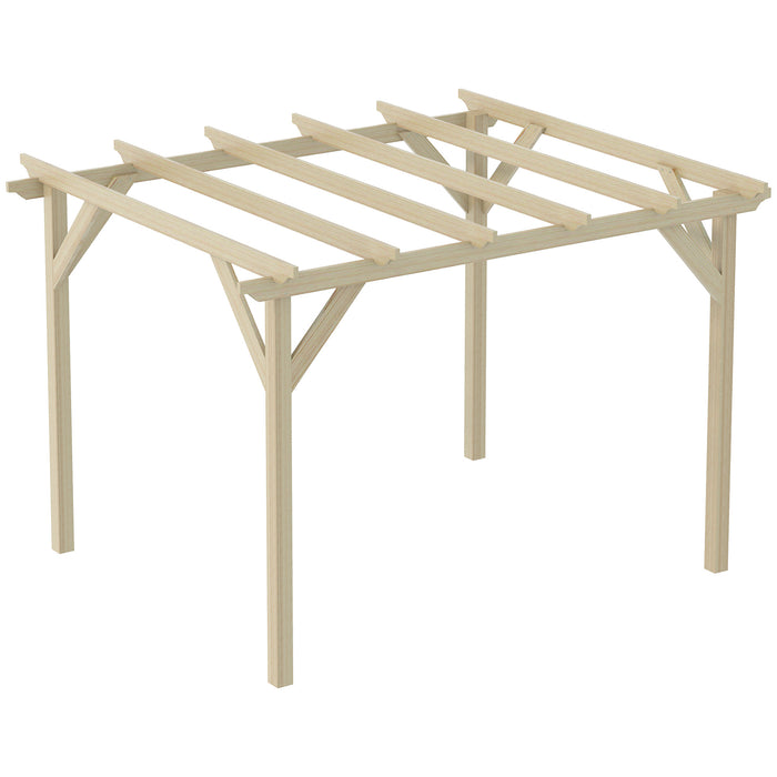 Wooden Garden Pergola Kit 3.6x3m - Decorative Outdoor Gazebo for Climbing Plants & Flowers - Natural Wood Shelter for Landscaping & Relaxation Spaces