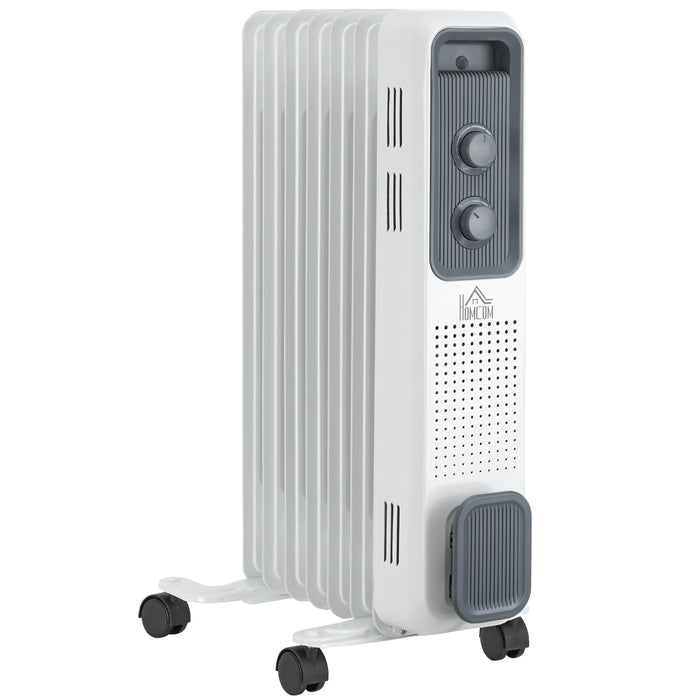 Portable 1500W Oil Filled Radiator - Electric Heater with Adjustable Thermostat and Safety Switch - Ideal for Home and Office Heating Solutions