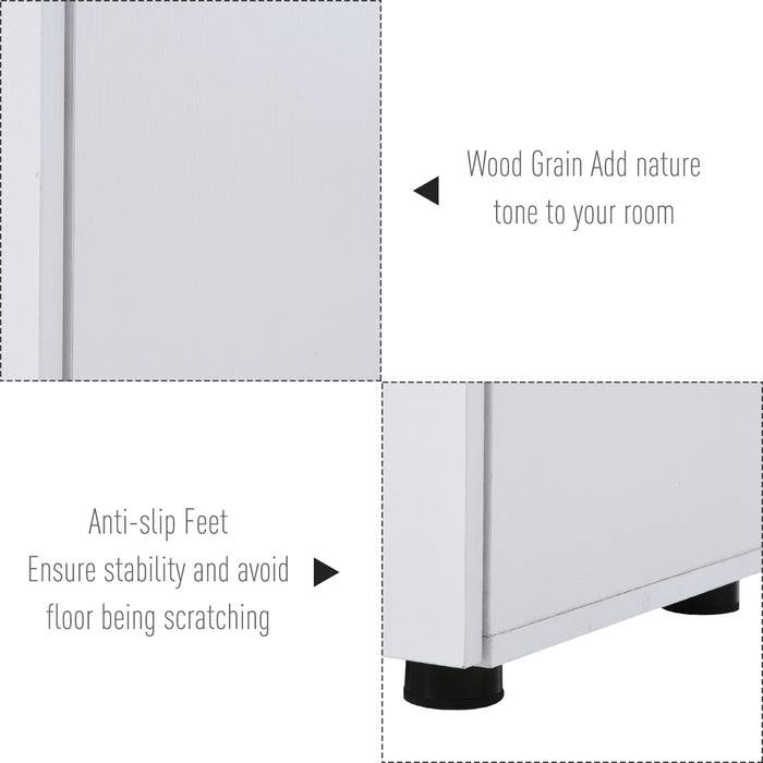 2-Tier Locking Cabinet with Feet - Office Storage & File Organizer, Melamine Coating, Aluminum Handles - Secure Document Management with 2 Keys, Elegant White Design