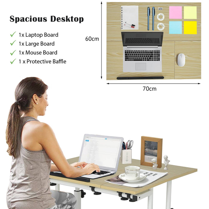 Workstation on Wheels - Height Adjustable Stand up or Sit down Desk - Ideal for Flexible Working Environments