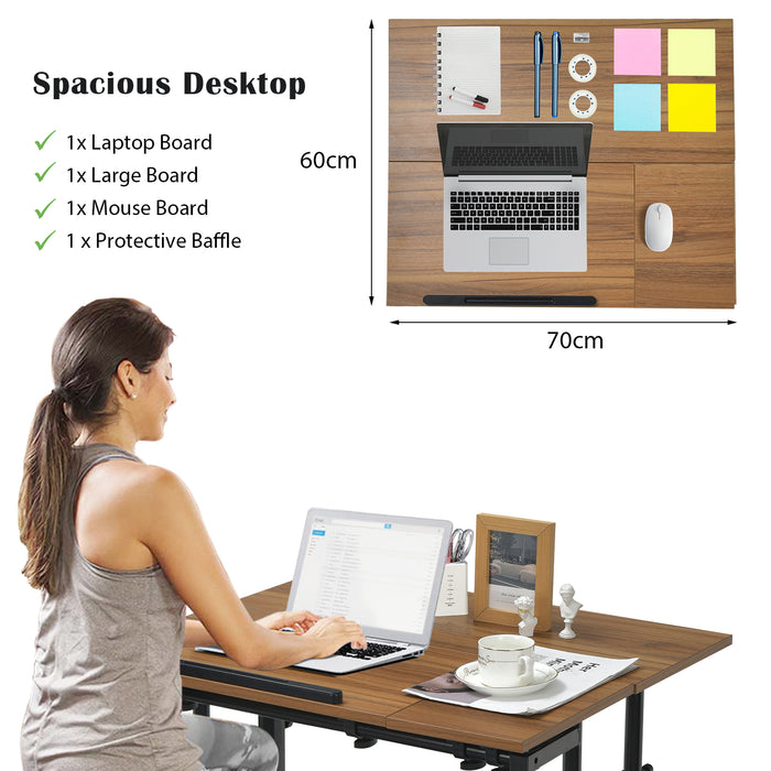 Workstation on Wheels - Height Adjustable Stand up or Sit down Desk - Ideal for Flexible Working Environments