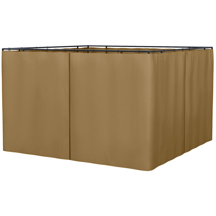 Gazebo Upgrade - 4-Panel Zippered Curtain Sidewalls for 3x3m Gazebos - Ideal for Outdoor Privacy and Protection