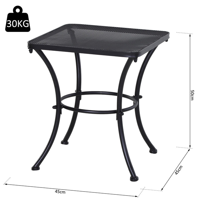 Metal Square Bistro Table - Sturdy Outdoor Garden Furniture in Black - Perfect for Patio Dining and Gathering