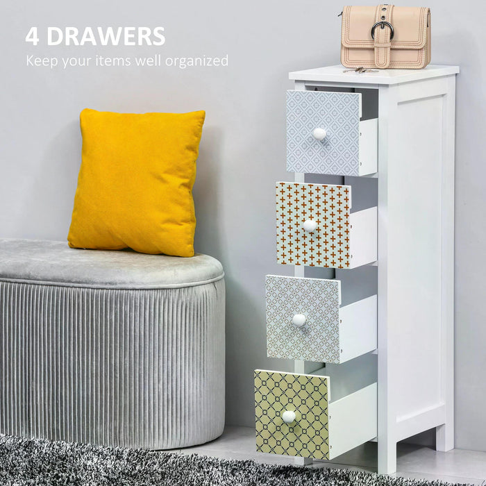 4-Drawer Chest of Drawers - Bedroom and Bathroom Storage Organizer with Toilet Tissue Cabinet - Ideal for Clothing and Essentials Organization