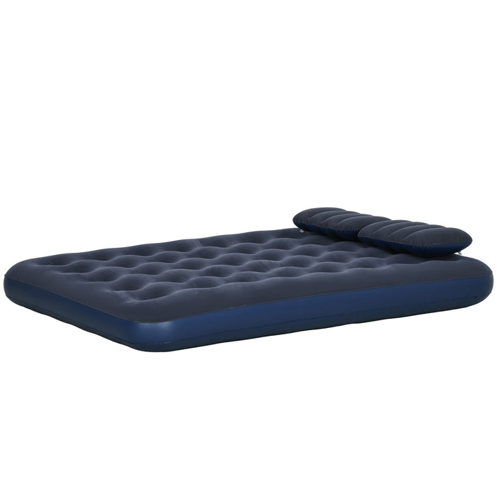 Inflatable Queen Air Mattress - Sturdy and Comfortable with Easy Manual Hand Pump - Perfect for Overnight Guests and Camping Adventures