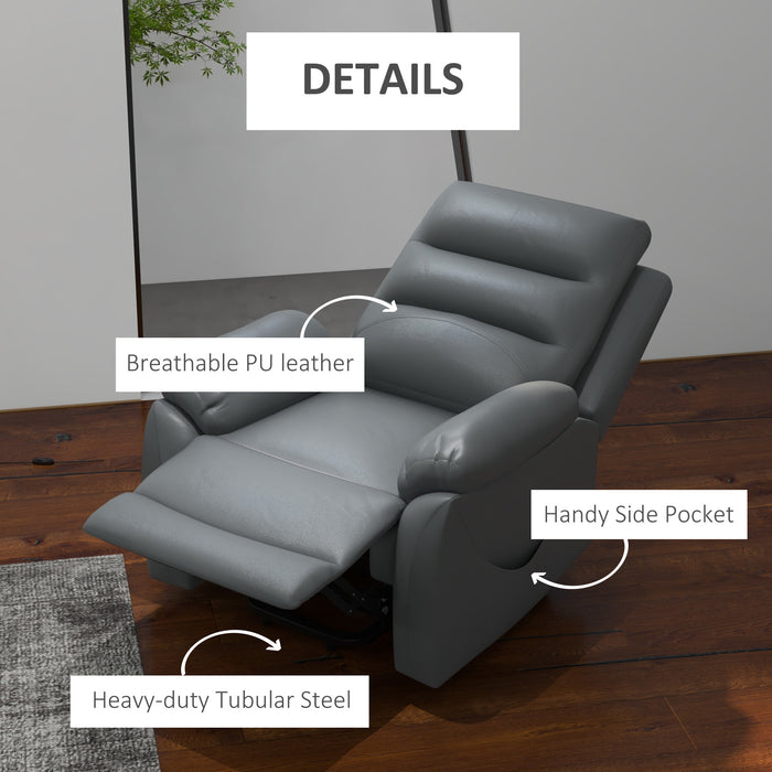 Luxurious PU Leather Electric Power Lift Recliner - Elderly-Friendly Chair with Vibration Massage and Side Pockets - Comfort and Support for Seniors