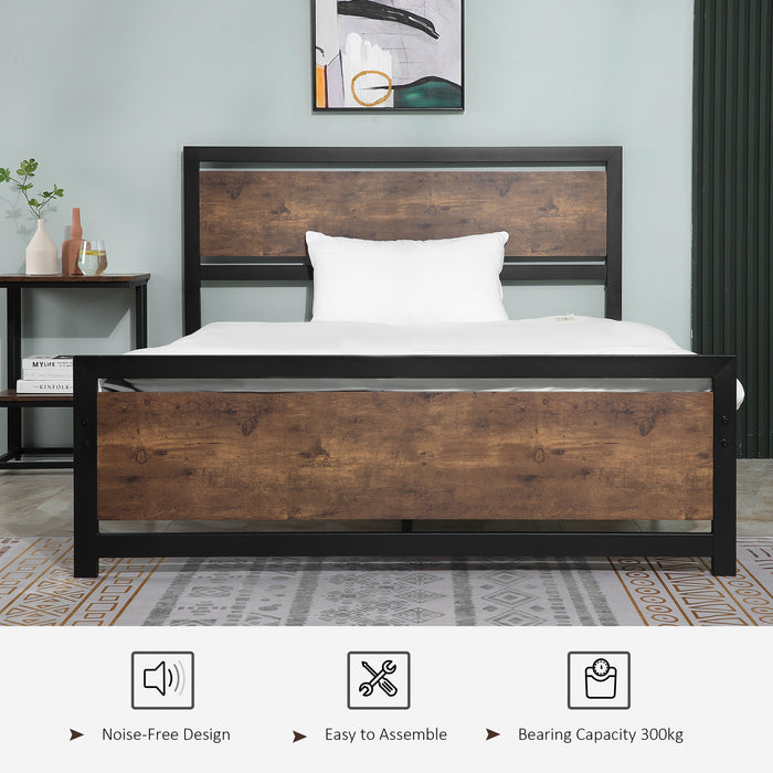 Strong Slat Support Twin Metal Bed Frame - Full Size with Headboard & Footboard, Underbed Storage Space - No Box Spring Required, Ideal for Kids & Guest Rooms