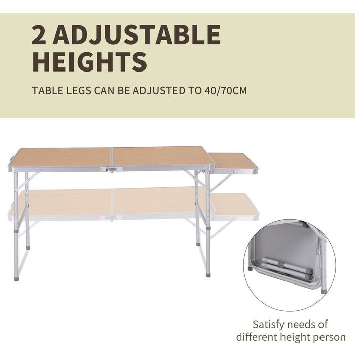 Aluminium 4ft MDF-Top Portable Table - Durable Folding Outdoor Event Furniture, Silver - Ideal for Picnics, Camping, & Tailgating