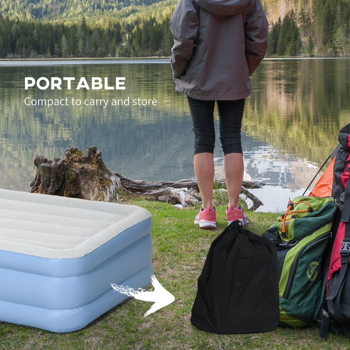 Extra-Wide Single Airbed with Integrated Electric Pump - Comfortable Inflatable Sleeping Solution - Ideal for Camping and Overnight Guests