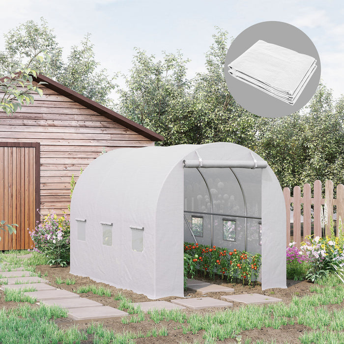 Greenhouse Walk-in PE Cover 3x2x2m with Roll-Up Windows & Zippered Entrance - Durable Weather-Resistant Plant Protection - Ideal for Gardeners and Home Farming Enthusiasts