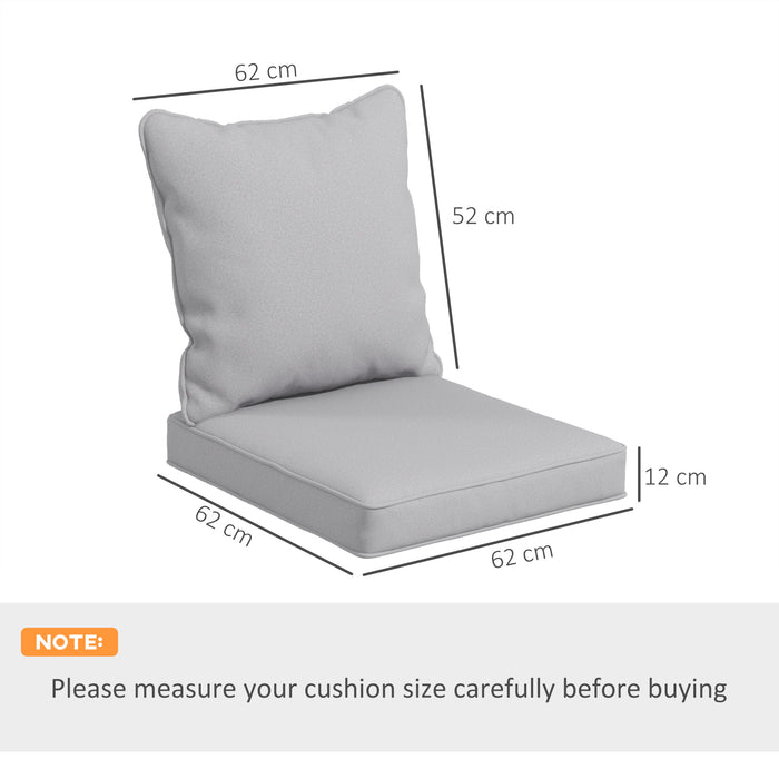 Patio Chair Comfort Cushion Set - 1-Piece Back and Seat Pillow for Indoor & Outdoor Use, Light Grey - Ideal Replacement Cushions for Garden Furniture