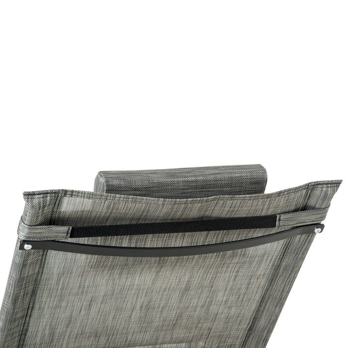 Patio Rocking Chair Set - Outdoor Sun Lounger with Breathable Mesh, Pillow & Storage Bag - Ideal for Garden Relaxation & Comfort