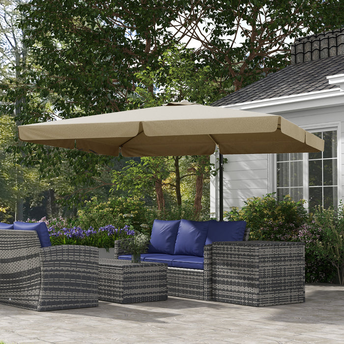 Cantilever Roma Parasol - Hanging Aluminum Square Patio Umbrella with Crank Handle and Tilt Function - Garden Sun Shade for Outdoor Comfort