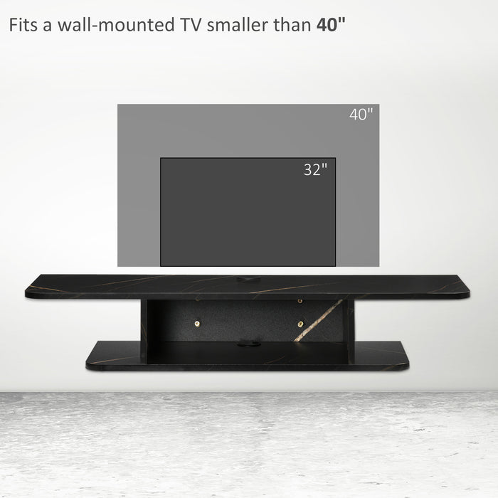 Wall-Mounted Floating TV Stand - Up to 40" Entertainment Unit with Storage Shelf - Space-Saving Media Console for Small Interiors