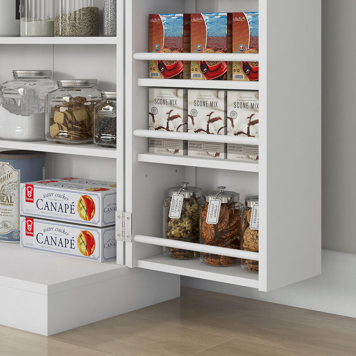 Multi-Functional Freestanding Kitchen Cupboard - White Finish with Adjustable Shelving and Ample Storage - Ideal for Organized Kitchen Space