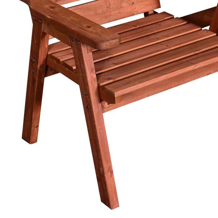 Convertible Wooden Garden Bench - 2-to-3 Seater, Companion Loveseat with Center Table - Perfect for Patio and Outdoor Seating