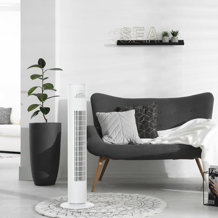 Freestanding 30-Inch Tower Fan with LED & Remote - 3 Speed Settings, 70° Oscillation, 10-Hour Timer - Perfect for Home & Office Cooling Needs