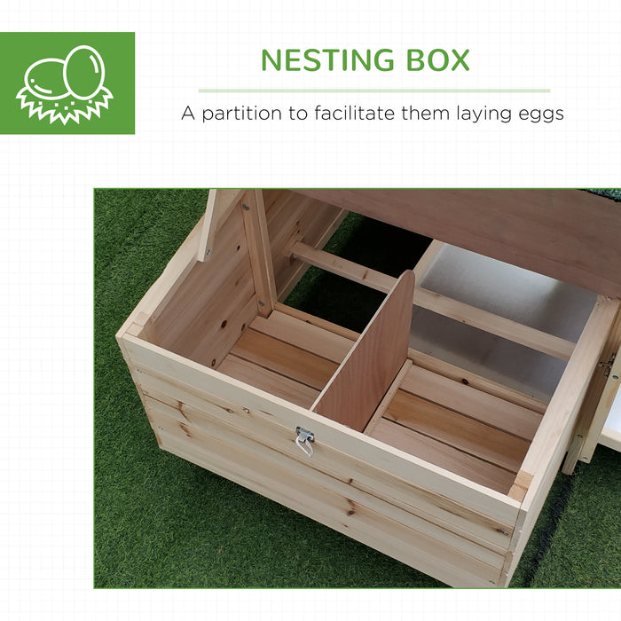 Outdoor Chicken Coop and Rabbit Hutch - Hen House with Nesting Box and Poultry Cage Pen, 196x76x97cm - Ideal for Backyard Farming and Pet Enclosure