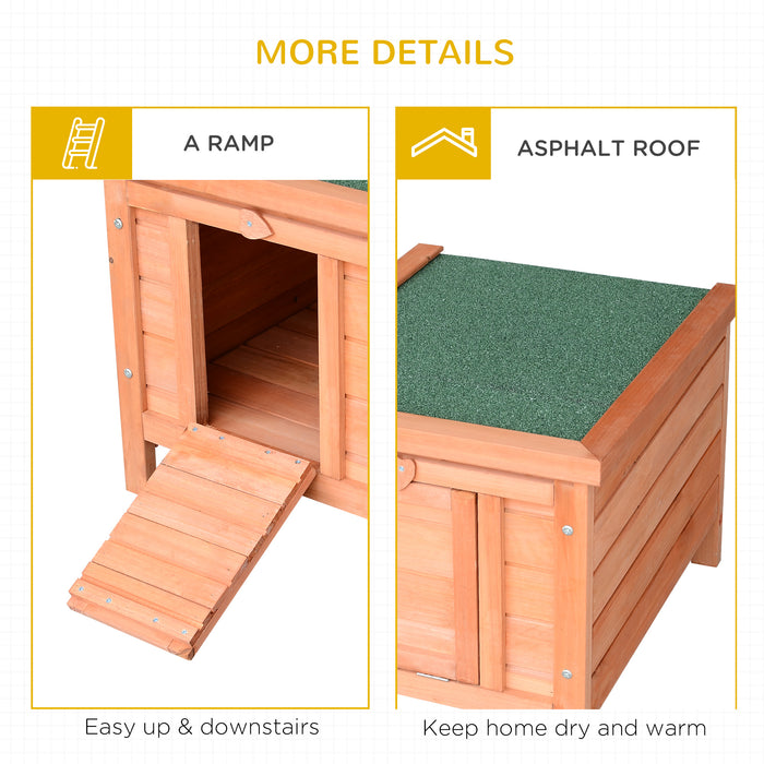 Bunny & Guinea Pig Wooden Hutch - Small Animal Safe Shelter and Hideaway, 51x42x43cm - Ideal for Rabbits, Guinea Pigs, and Ferrets