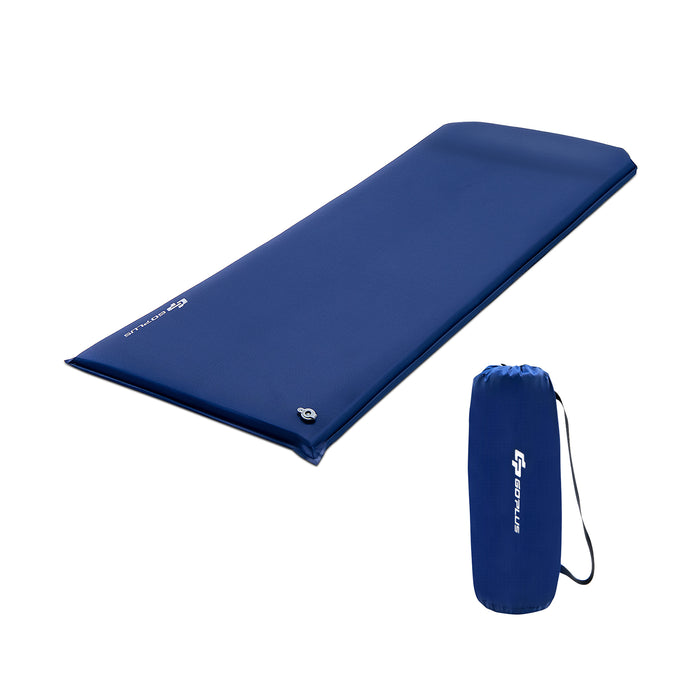 Blue Camping Mat - Self-Inflating, Waterproof with Built-In Valve and Carry Bag - Ideal for Outdoor Adventures and Camping Trips