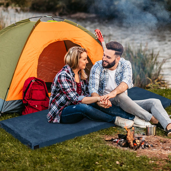 Portable Memory Foam Sleeping Pad - 6.5cm Thick Roll Up Camping Mat with Carry Bag - Ideal for Camping and Traveling Comfort