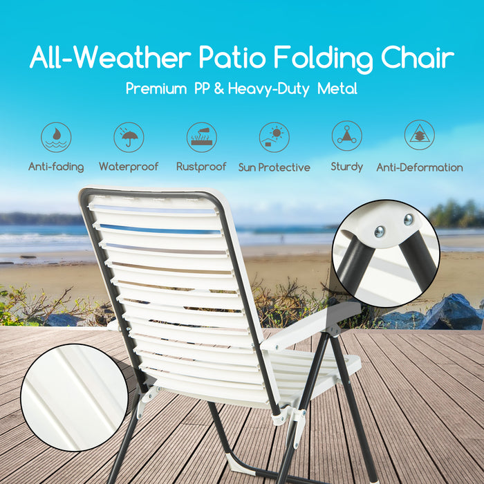 Reclining Folding Chairs Set - Adjustable Comfort with 7-Level Backrest, Pack of 2 - Ideal for Camping, Patio and Beach Outings