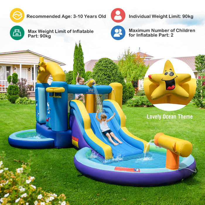 Bestway Bounceland - Inflatable Water Park with Slide, Water Gun and Splashing Pool - Fun Family Outdoor Play for Summers