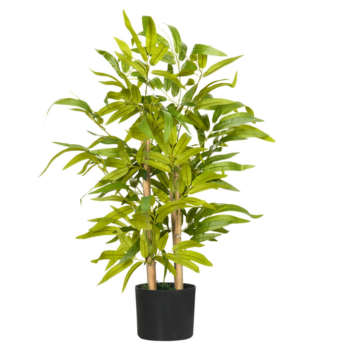 Artificial Bamboo Tree in Decorative Pot - Lifelike Indoor/Outdoor Greenery, 60cm Tall - Enhances Office and Home Ambiance