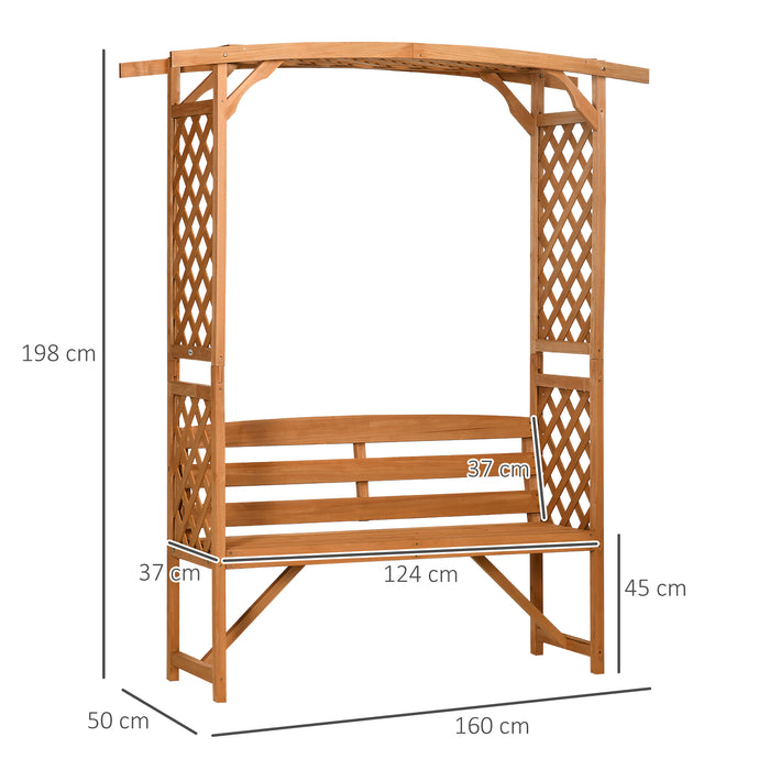 Garden Arbour Bench - Natural Wood Finish with Seating for Outdoor Spaces - Perfect for Vines and Climbing Plants Relaxation Nook