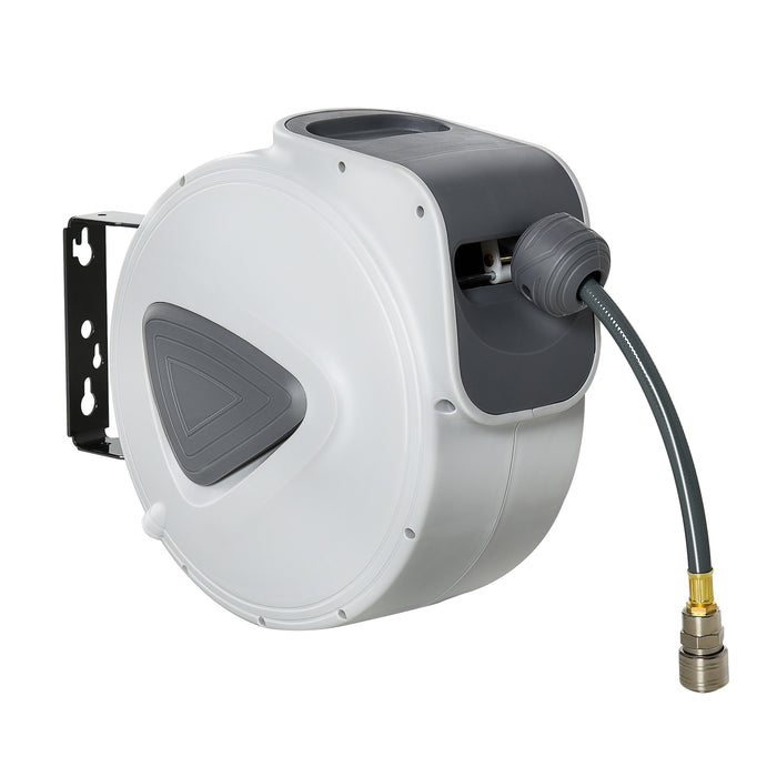 Retractable Air Hose Reel 10m+90cm - Durable Wall Mount Auto Rewind with 3/8 Inch Diameter and 1/4" BSP Connector - Perfect for Workshops and Garages