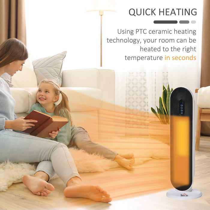 Ceramic Indoor Tower Space Heater with Oscillation - Remote Controlled, Timer & Safety Features, 1200W/2000W Power - Ideal for Home Heating & Safety Conscious Users