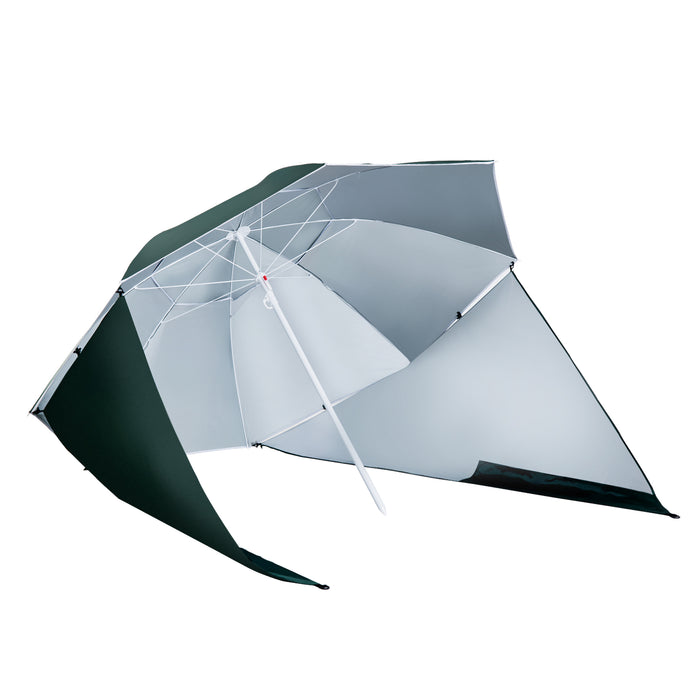 Shelteneer-Green - Durable Outdoor All-Weather Beach Umbrella - Sun and Wind Protection for Seaside Relaxation