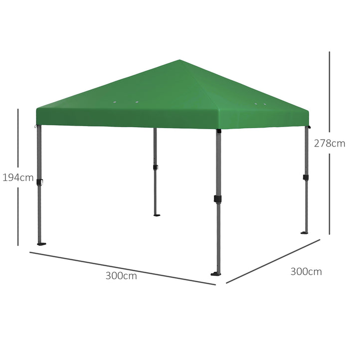 Pop Up Gazebo 3x3m - Easy Setup 1-Person Marquee Party Tent with 1-Button Push & Adjustable Legs - Includes Stakes & Ropes for Stability