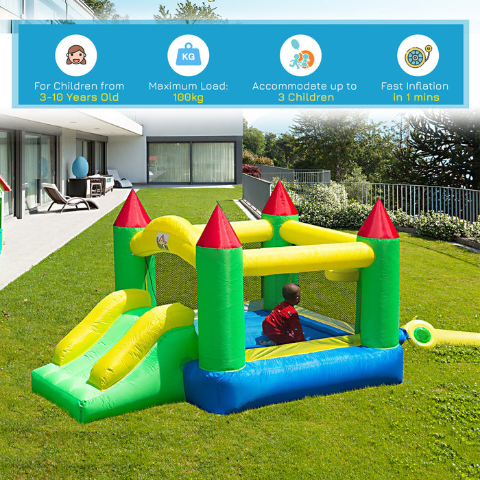 Inflatable Children's Bouncing Castle with Air Blower - High-Energy Outdoor Play Equipment - Ideal for Parties and Backyard Fun