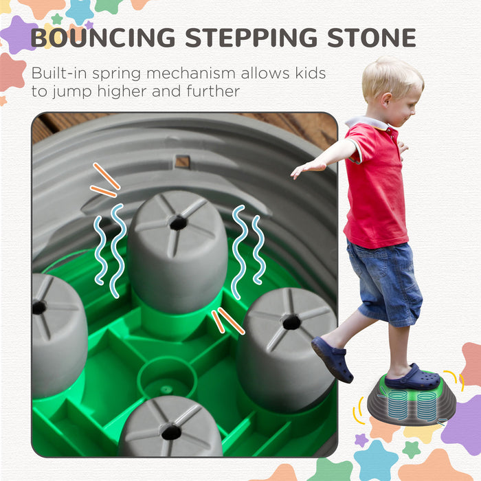 Kids Balance River Stones - 5-Piece Stepping Stone Set for Sensory Play and Obstacle Courses - Indoor & Outdoor Stackable, Non-Slip Training Equipment for Children