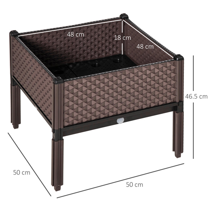 Elevated Garden Planter Set - 50cm Square Raised Beds for Flowers & Vegetables, Self-Watering Feature - Ideal for Outdoor Plant Enthusiasts & Urban Gardeners