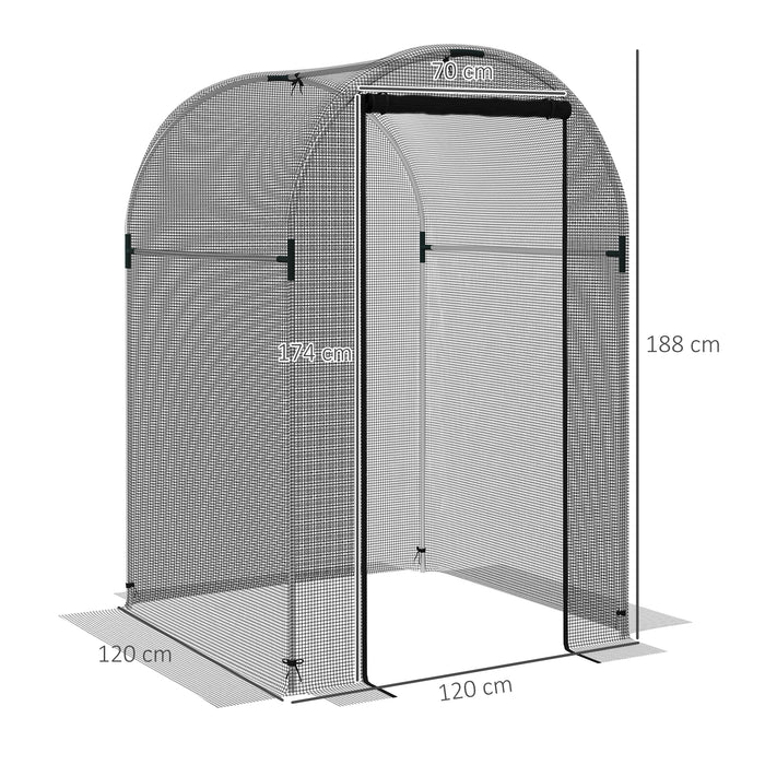 Galvanised Steel Fruit Cage - Sturdy Plant Protection Tent with Zipped Entry, 1.2 x 1.2 x 1.9m - Ideal for Gardeners, Keeps Birds & Pests Out