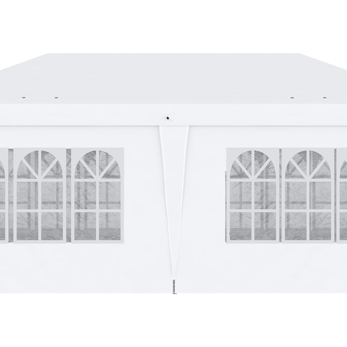 Pop-Up Gazebo 3x6m with Side Panels and Windows - Height-Adjustable Outdoor Canopy for Events, Garden, Camping - Includes Carry Bag, Versatile Shelter, Brown