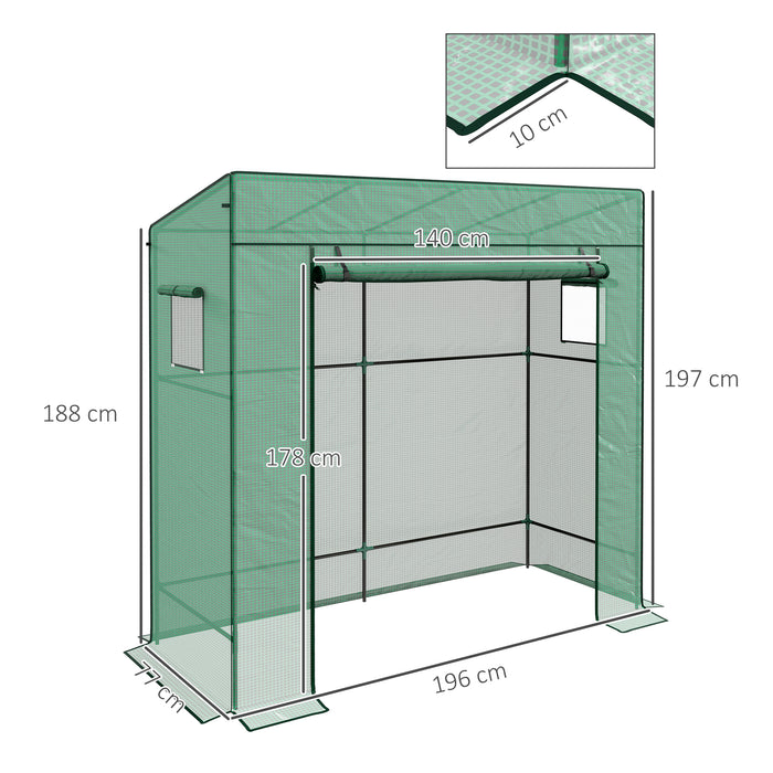 PE Covered Walk-in Greenhouse - Weather-Resistant Outdoor Gardening Solution with Robust Frame - Ideal for Garden Enthusiasts and Plant Protection