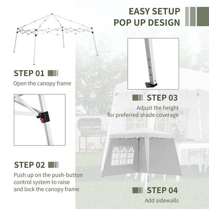 Pop-Up Gazebo 2.9 x 2.9m with Carry Bag - Slant Leg Design & Height Adjustable, UV50+ Protection - Ideal Event Shelter for Garden Parties and Patio Events, White