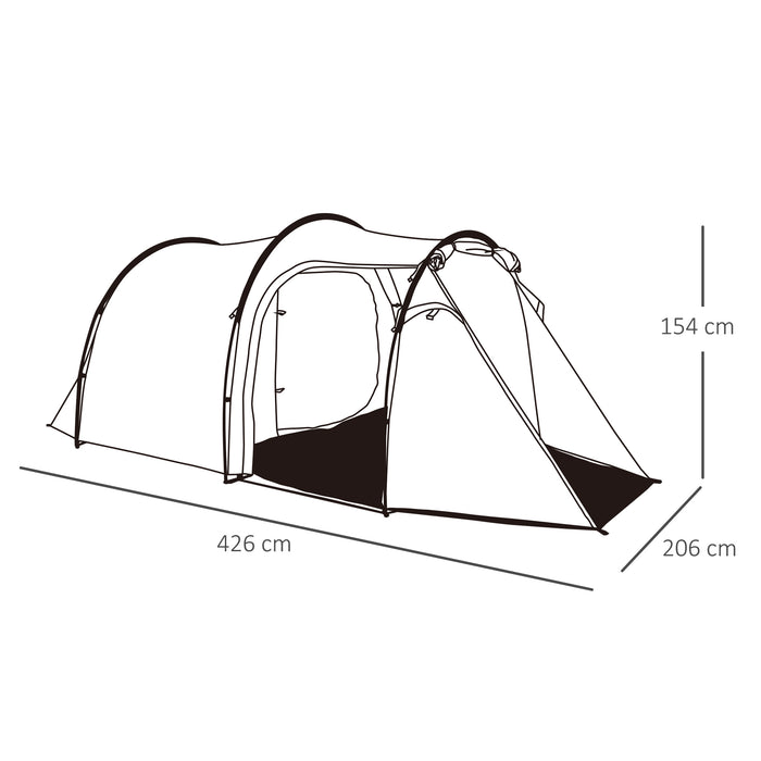 2-3 Person Tunnel Tent with Vestibule - Air Ventilated Camping Shelter with Porch and Rainfly - Ideal for Fishing, Hiking, and Festivals Weather-Resistant in Blue