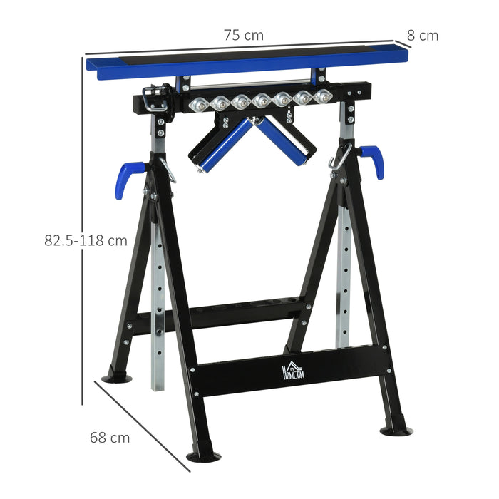 4-in-1 Multi-Function Workbench - Work Table, Ball Support, Roller Stand, Height-Adjustable, Steel Frame - Ideal for Workshop and Garage Use