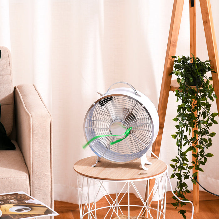 26cm Electric Desk Fan with 2 Speeds - Safety Guard & Anti-Slip Feet Personal Cooling Device - Ideal for Home Office and Bedroom Comfort