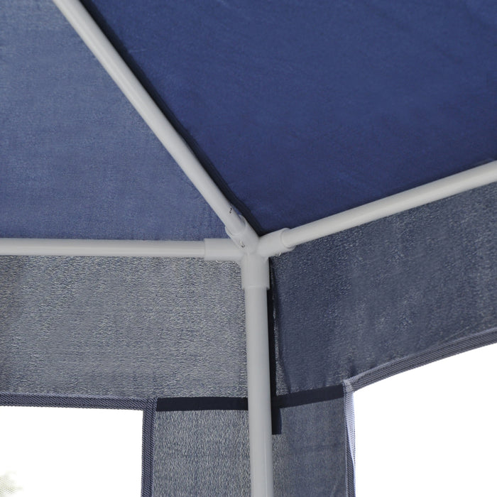 4M Hexagon Netting Gazebo - Patio Canopy Tent with Shade Resistance for Outdoor Shelter - Ideal for Parties and Gatherings